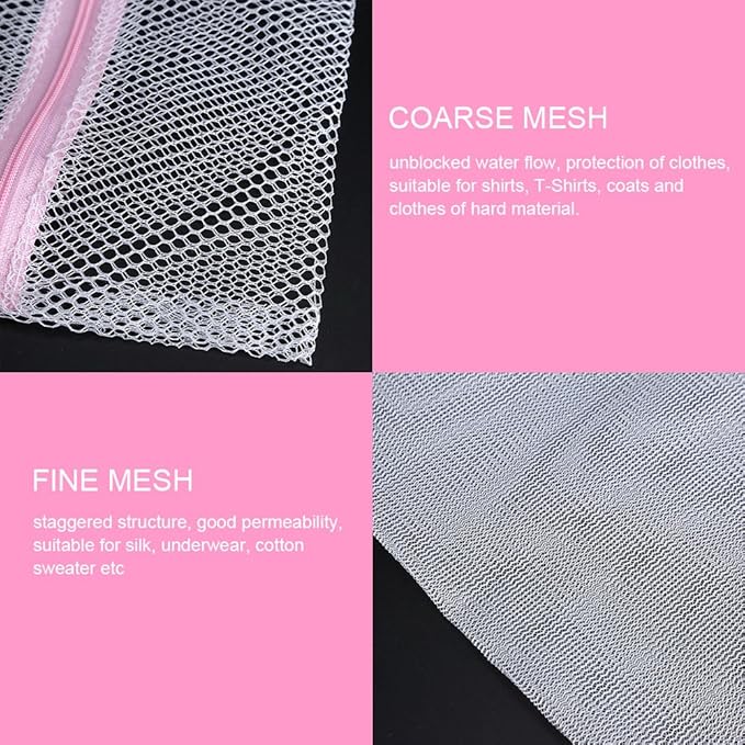 2 Mesh Laundry Bags for Delicate Garments - Fine Mesh Wash Machine Bags for Women's Underwear, Bras, Hosiery, Stockings, Blouses (40x50cm)