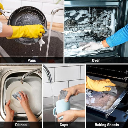 10-Pack Non Scratch Wire Dishcloths - 7.87"x7.87" Multipurpose Steel Dishwashing Rags for Wet and Dry, Metal Scrubbing Sponge Pads Towels for Home Kitchen Dishes, Stoves, Sink Cleaning