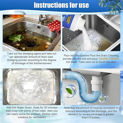 Sink Drain Cleaner, Powerful Pipeline Dredging Agent, Drain Clog Remover for Unclogs Bathroom and Kitchen Sinks, Drains (1PCS)
