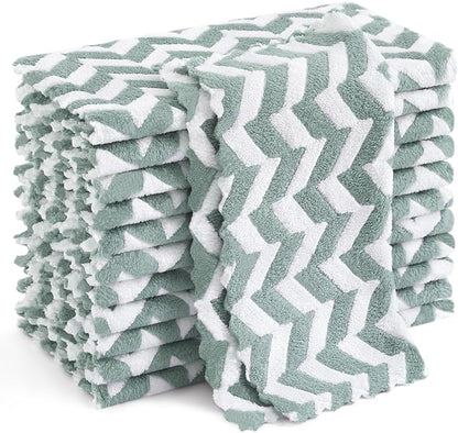 Homaxy 12 Pack Kitchen Dish Cloths, Ultra Soft and Absorbent Dish Towels, Reusable Fast Drying Microfiber Cleaning Cloth, Irregular Waves Coral Velvet No-lint Cleaning Rags, 10 x 10 inches, Teal