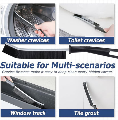 Grout Brush with Long Handle, Grout Cleaner Brush for Tile Floors, Stiff Bristles for Crevice, Tile Line, Shower, Kitchen, Bathroom