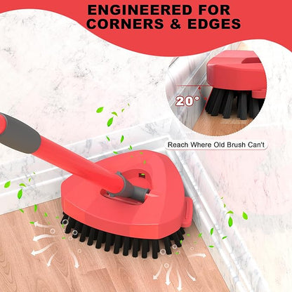 Aifacay Upgraded Replacement Scrub Brush for O-Cedar 2-Tank Spin Mop, 4.4" Triangular Heavy-Duty Stiff Bristle Scrubber Head for Tile, Grout, Bathroom, Kitchen & Floor Deep Cleaning