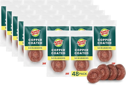 Scotch-Brite Copper Coated Scrubbing Scour Pads, 48 Scouring Scrubber Pads
