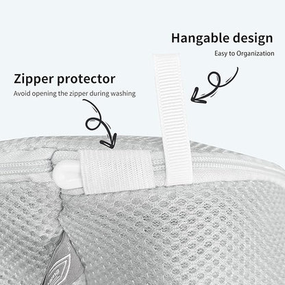 Kimmama Shoe Washing Machine Bag, Shoe Bag for Washing Machine, Mesh Laundry Bags for Sneakers, Footwear, Trainers, Slippers, Grey Sandwish Net, 8x15"