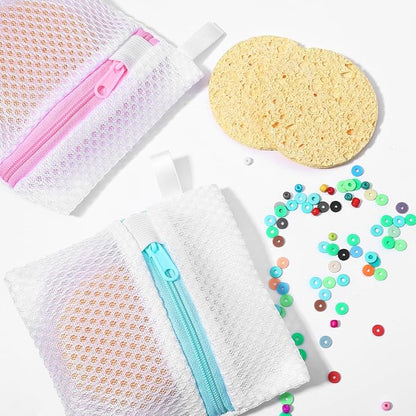 Mesh Laundry Bags for Delicates Washing 6 PCS Machine Bag Travel Laundry Lingerie Bags, Soap Foaming Organizers and Storage, Pods Scented Beads Washing Pouch,Mesh Wash Zipper Hanging Net Bag