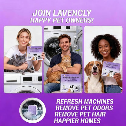 Washing Machine Cleaner Tablets for Pet Owners PRO MAX, Large Enzymatic Deep Cleaning Remove for Cat & Dog Hair, Odor, Residue, Compatible with HE, Top & Front Load