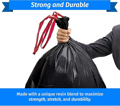 Reli. 39 Gallon Trash Bags Drawstring (100 Count) Large 39 Gallon Heavy Duty Drawstring Trash Bags, Garbage 39Gal Capacity, Lawn Leaf (39Gal, Black)