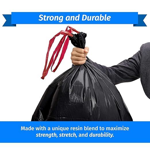 Reli. 30 Gallon Trash Bags Drawstring | 250 Count Bulk | Black | 30 Gallon Garbage Bags Heavy Duty | Large