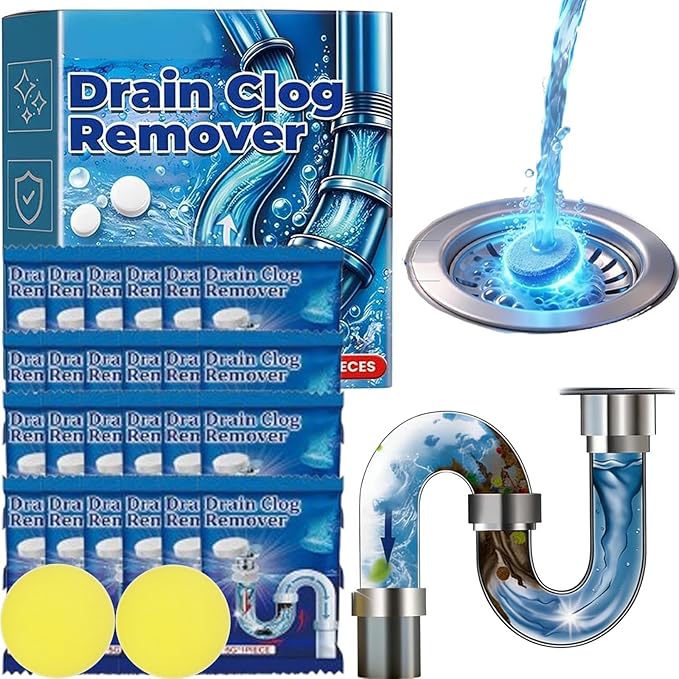 Strong Drain Effervescent Tablet,2026 New Sink Smell Effervescent Tablets - Quickly Remove Odors,Sink Drain Cleaner for Sewer,Toilet and Septic Tank,Versatile Disposal Cleaner for Kitchen Use (2box)