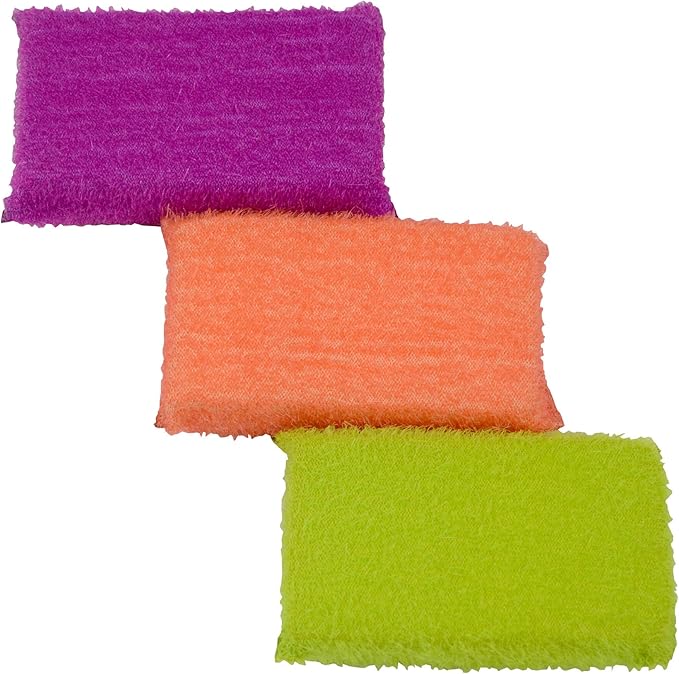 Casabella Multicolor Cellulose Scrub Sponges, Blue/Yellow/Pink, (Pack of 36)