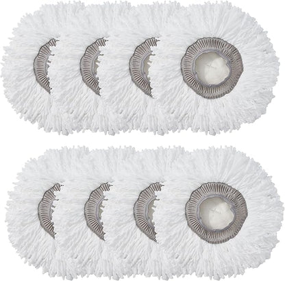 True & Tidy MP-365 Round Mop Pad Replacement Set for SPRAY-360 Clean Everywhere Spray Mop Kit, Machine Washable up to 100x (8)