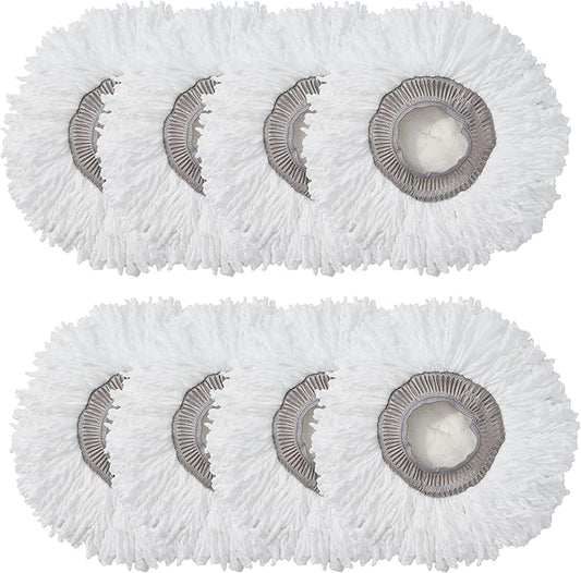 True & Tidy MP-365 Round Mop Pad Replacement Set for SPRAY-360 Clean Everywhere Spray Mop Kit, Machine Washable up to 100x (8)