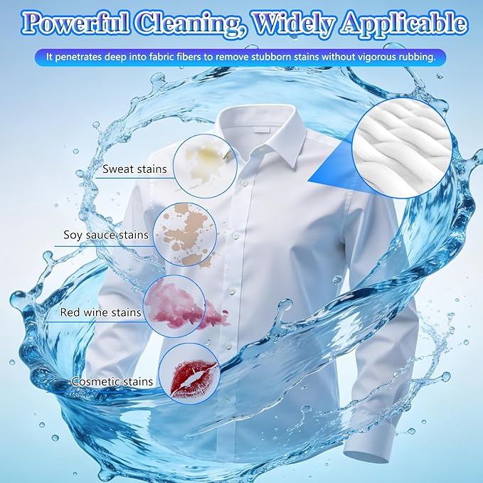 Non Ionic Clothing Emulsifier Stain Remover, Portable Dry Cleaning Stain Removal Spray, Powerful Laundry Stain Remover Spray, Active Enzyme Laundry For Clothes (2pc)