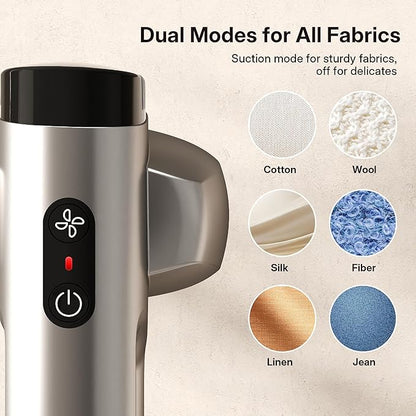 Vacuum Steamer for Clothes, GKJ Handheld Clothes Steamer, 2300Pa Suction Portable Travel Fabric and Garment Steamer, 2-in-1 Steamer & Iron, 118ml Water Tank (for 110-120V)