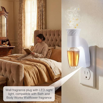 Saillong 4 Pack Wall Fragrance Plug with Night Light, Compatible with Bath & Body Works WallFlower Refills, ETL Certified, Rotatable Plug Design Fragrance Diffuser for Home & Office