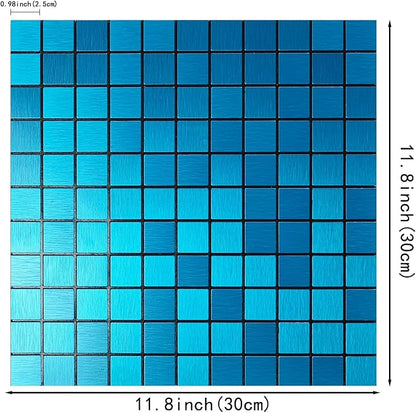 10pcs Waterproof Non-Slip Mosaic Wall Stickers, Heat-Resistant Self-Adhesive Tiles, Easy Cut & Peel for Kitchen Bathroom Bedroom Living Room (10, Blue)