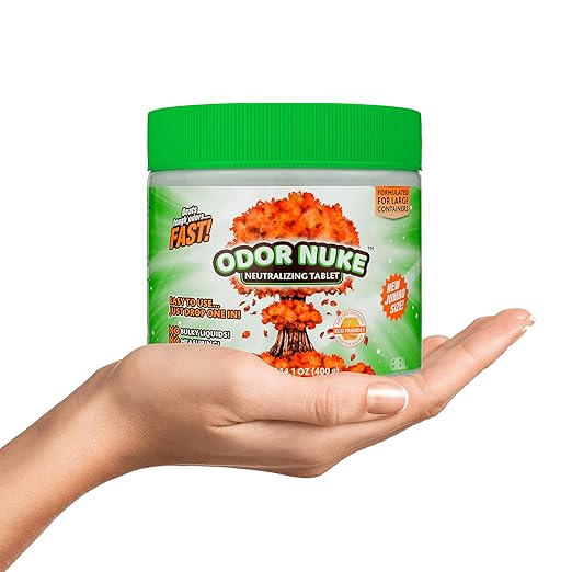 Odor Nuke Bedside Toilet Deodorizer Tablets Human Urine Odor Neutralizer For Large Portable Urinal Containers - 2x Original Size (14.1oz) (Jumbo)