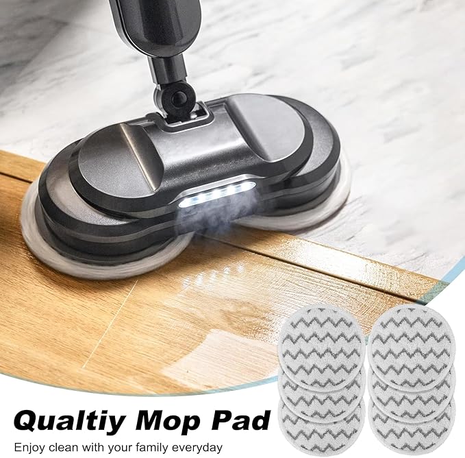 3897A Steam Mop Pads for Bissell SpinWave SmartSteam Scrubbing Steam Mop - Replacement Rotating Mop Head Fit 3897A 3712 3712W, Model No 1641112 (6Pack）
