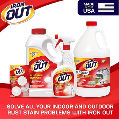 IRON OUT Rust Stain Remover Spray Gel, Removes Rust Stains in Bathrooms, Kitchens, Laundry, and Outdoors, No Scrubbing, Made in the USA, 24 Ounces, 3-Pack