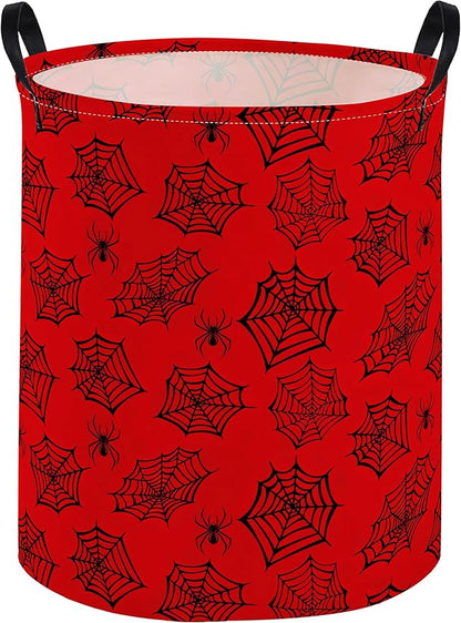 Kids Laundry Basket Spider Hamper for Nursery Boys Hamper Cute Kids Storage Bin Organizer Room Decor for Home(Red spider)