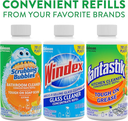 Scrubbing Bubbles Multi Surface Bathroom Cleaner Concentrate, Two 2.9 oz Concentrated Refill Bottles