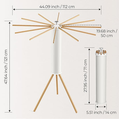 SUNOUTLY Tripod Clothes Drying Rack, Garment Rack Portable and Foldable Space Saving Laundry Drying Rack - Dryer Rack Clothing Floor Folding Balcony Bedroom Household