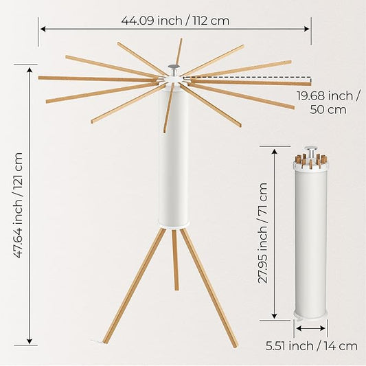 SUNOUTLY Tripod Clothes Drying Rack, Garment Rack Portable and Foldable Space Saving Laundry Drying Rack - Dryer Rack Clothing Floor Folding Balcony Bedroom Household