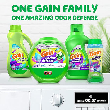 Gain Flings 3-in-1 Laundry Detergent Soap Pacs, Super Fresh Blast Scent, 3 Bag Value Pack, HE Compatible, 111 Count