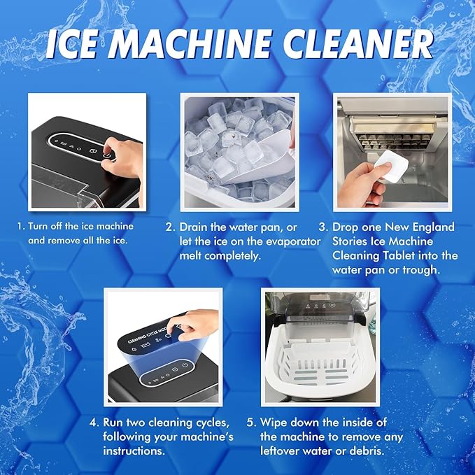 Ice Machine Cleaner and Descaler Tablets, 24 Count Nickel Safe Formula, Scale Remover for Countertop and Nugget Ice Makers, Compatible with GE Opal, GE Profile, Frigidaire, and Kitchenaid