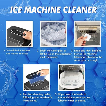 Ice Machine Cleaner and Descaler Tablets, 24 Count Nickel Safe Formula, Scale Remover for Countertop and Nugget Ice Makers, Compatible with GE Opal, GE Profile, Frigidaire, and Kitchenaid