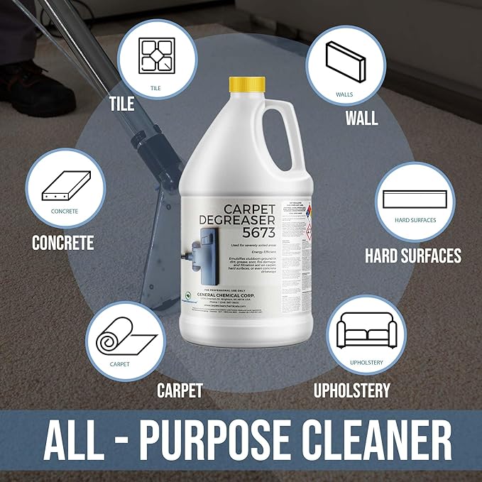 Professional Carpet Degreaser - Heavy Duty Spot Cleaning Liquid - Ultimate Clean Product for Carpet, Car Upholstery, Stain Removal - Superior Cleaning for Spotless Rug, 1 Gallon Jug