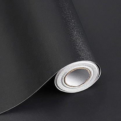 Safiyya 393"x17.7" Black Peel and Stick Wallpaper Decorative Self-Adhesive Black Contact Paper Waterproof Removable Wallpaper for Wall and Furniture Covering Vinyl Rolls
