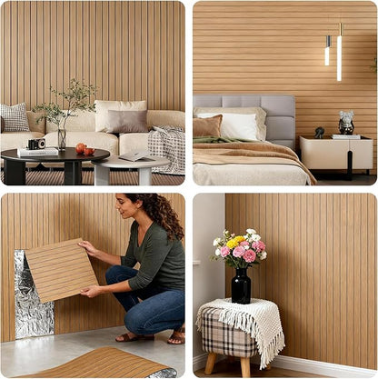 3D Wall Panels Peel and Stick – 15.74"x24FT PVC FauxWood Grain Texture, Self Adhesive Waterproof Wall Covering, DIY Accent Wall, Sofa Background Backsplash & Modern Home Decor, Covers 31.5 sq.ft