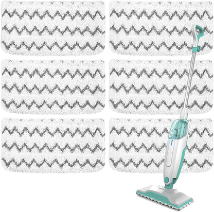 6 Pack Steam Mop Replacement Pads Compatible with Shark Steam Mops S1000/S1000A/S1000C/S1000WM/S1001C, Microfiber Steam Mop Pad, Washable & Reusable Cleaner Pads