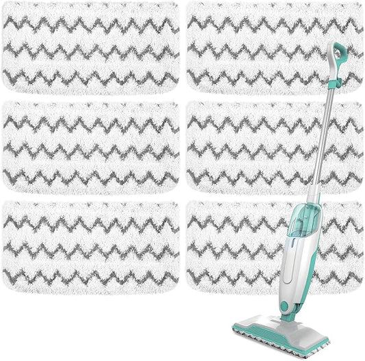 6 Pack Steam Mop Replacement Pads Compatible with Shark Steam Mops S1000/S1000A/S1000C/S1000WM/S1001C, Microfiber Steam Mop Pad, Washable & Reusable Cleaner Pads