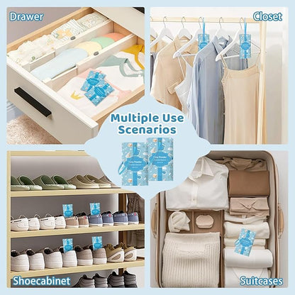 SCENTORINI Scented Sachets for Drawers and Closets, Baby Powder Scent 14 Pack, Long-Lasting Sachets Bags Wardrobe Freshener for Luggage, Handbags, Suitcases, Small Space