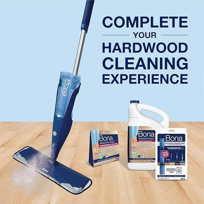 Bona Hardwood Floor Premium Spray Mop - Includes Wood Floor Cleaning Concentrate and Machine Washable Microfiber Cleaning Pad - Dual Zone Cleaning Design for Faster Cleanup