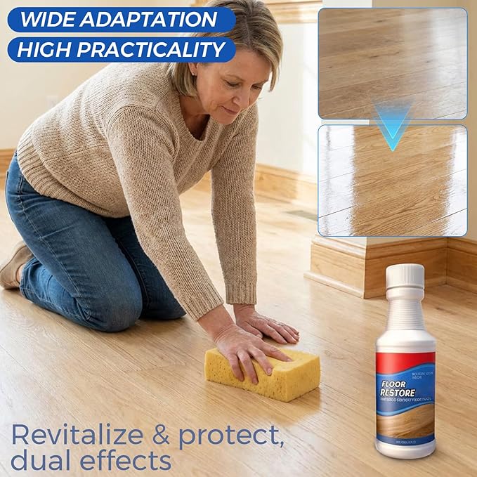 SakerPlus Floor Restore Cleaner, High-Solid Floor Polish for Shine Renewal & Protective Layer, Helps Reduce the Look of Small Scratches, Quick-Drying Clear Finish 5 fl oz (7-Pack)