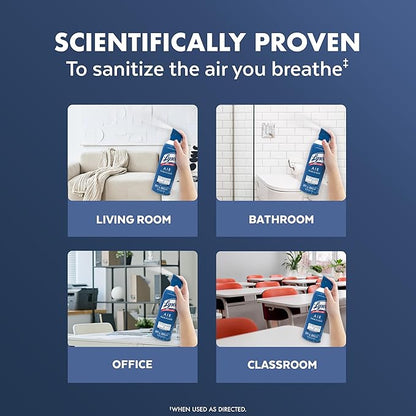 Lysol Air Sanitizer Spray with Bacterial Odor Eliminator for Home & Office, Sanitizing Air Spray, Air Freshener Alternative, White Linen Scent, 10 oz (Pack of 3)