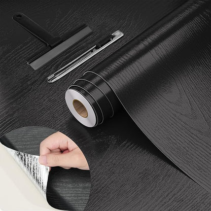 WADILE Peel and Stick Wood Grain Wallpaper 15.7"x393.7" Waterproof Self Adhesive Contact Paper for Kitchen Backsplash Countertops Furniture Cabinets Walls – Removable Vinyl with Free Knife & Squeegee