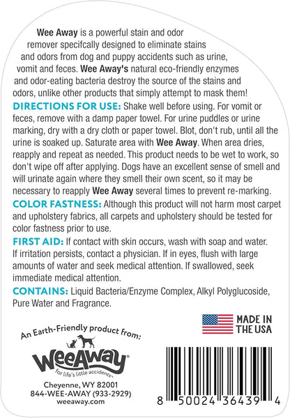 Wee Away X2 Ultra-Concentrated Stain & Strong Odor Eliminator, Enzyme Cleaner, Pet Odor Eliminator for Home - Dog Urine Destroyer - Carpet Cleaner Spray, Ocean Breeze Scent, 16 fl oz