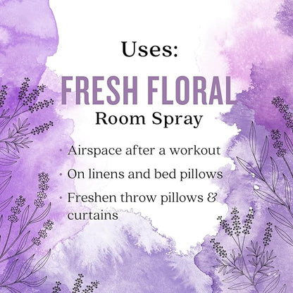 Aura Cacia Fresh Floral Room Spray 8 Fl. oz. - Light Aroma, No Synthetic Fragrances (Pack of 2)