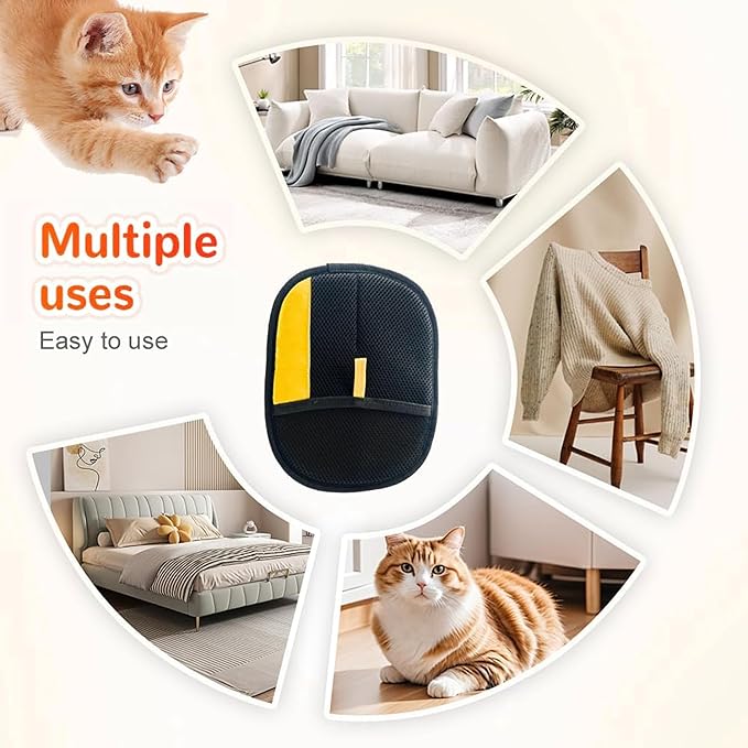 Pet Hair Removal Glove for Dogs & Cats – Upgraded Reusable Electrostatic Fur Remover Tool for Clothing, Furniture, Couch, Carpet, and Car Seats, 2 Pack.