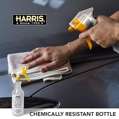 HARRIS Professional Spray Bottle 32oz (3-Pack), All-Purpose for Cleaning and Plants with Clear Finish, Pressurized Sprayer, Adjustable Nozzle and Measurements