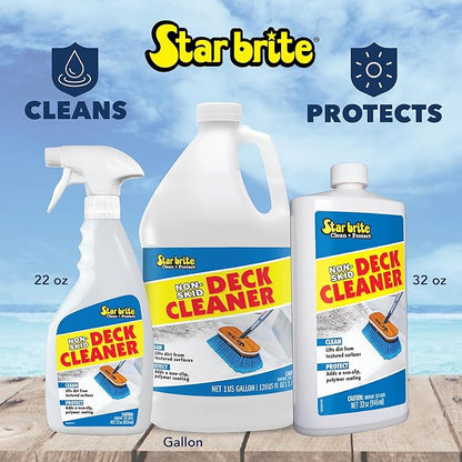 STAR BRITE Non-Skid Deck Cleaner & Protectant Ultimate Boat Deck Wash - Protects Against Future Stains & UV - Ideal for Fiberglass, Vinyl, Plastic, Painted & Metal Surfaces