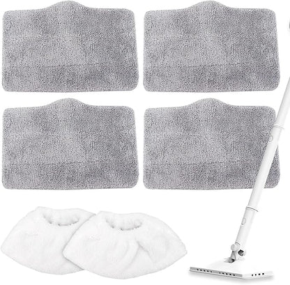 Microfiber Steam Mop Pads Compatible with ACHTFACH & ScrubWiz Steam Mop, Washable & Reusable Microfiber Steam Mop Cloth for All Types of Surfaces