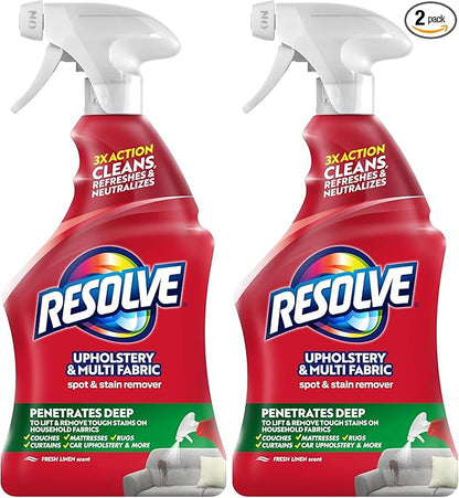 Resolve Carpet_Cleaner Multi-Fabric_Cleaner and Upholstery Stain Remover, Carpet Cleaner Spray, 22 fl oz (Pack of 2)