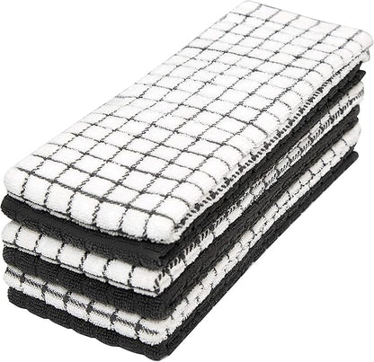 Bumble Kitchen Towels (6 Pack) | 16" x 28" | 100% Cotton Dish Towels for Kitchen | 380 GSM | Soft, Highly Absorbent & Durable Dish Towels with Hanging Loop | Black