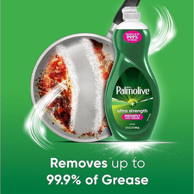 Palmolive Ultra Strength Liquid Dish Soap, Original Green, 20 Fluid Ounce(Packaging May Vary)