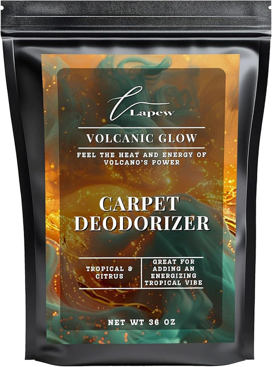 Lapew Volcanic Glow Carpet Deodorizer Powder - Pet Safe Freshener for Vacuuming | Scented Odor Eliminator for Home | 36 oz